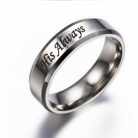 Jewelry - His Always Titanium Steel Wedding Engagement Ring